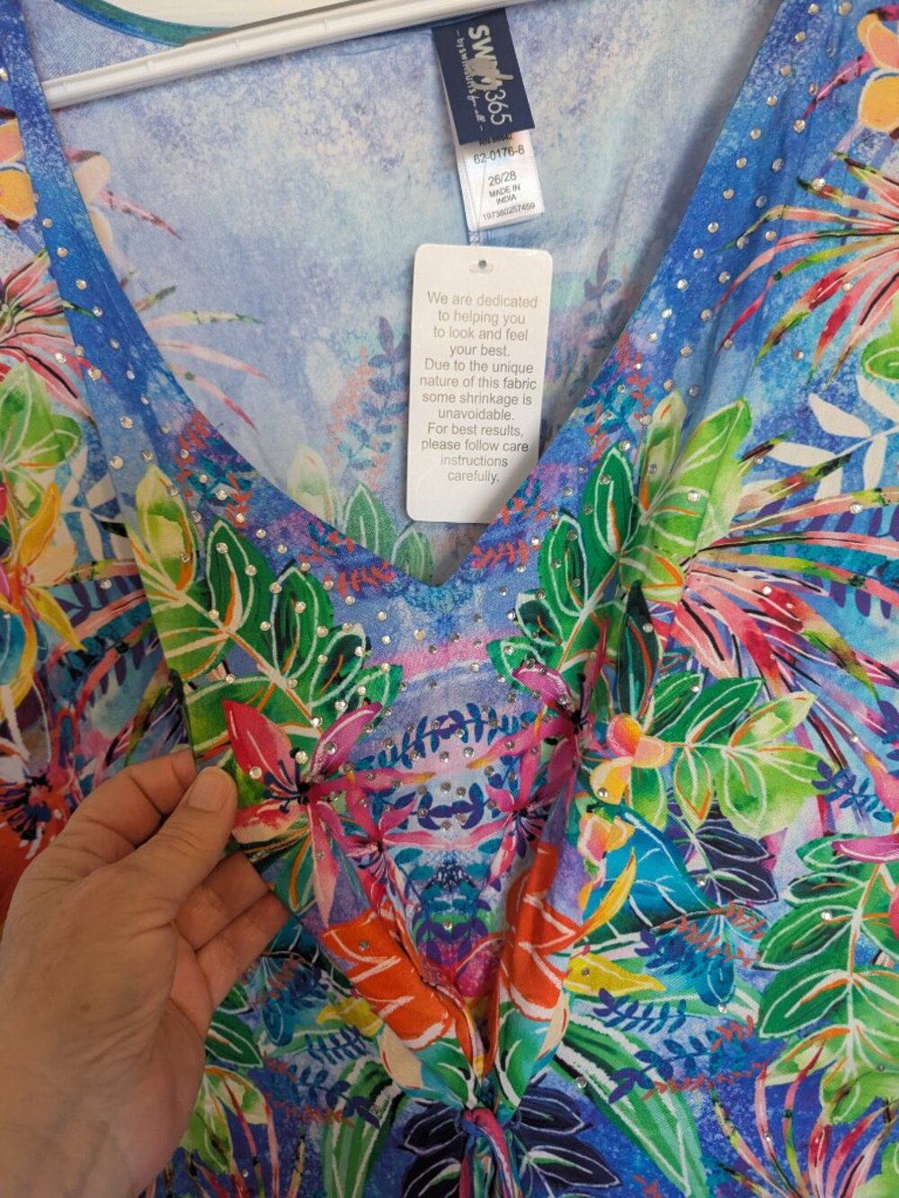 NWT | Island Tropics | OSFM  Mrs. Roper Romp Ready | Tropical Rainbow Hue Kaftan - Picture 4 of 15